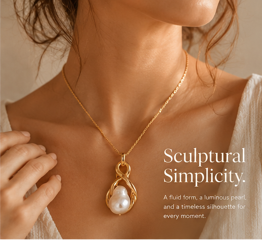 AUSINORA™ Sculptural Pearl Loop Jewelry Set