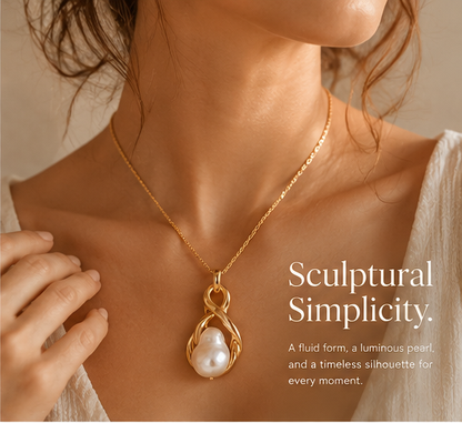 AUSINORA™ Sculptural Pearl Loop Jewelry Set