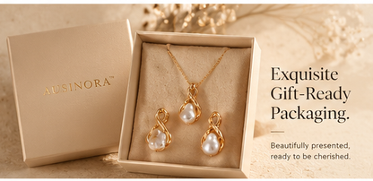 AUSINORA™ Sculptural Pearl Loop Jewelry Set